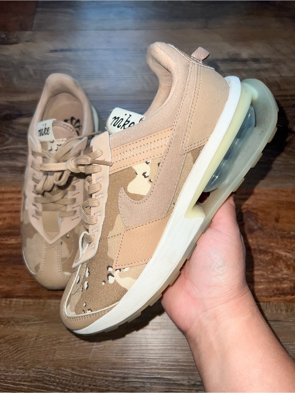 Nike Womens Air Max Pre-Day SE ‘Desert Camo’ Lifestyle Sneaker, Size 6.5